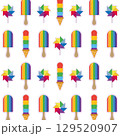 Rainbow Treats and Toys Pattern. Vector 129520907