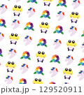Cute Pride Characters Pattern. Vector 129520911
