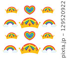 Rainbow Crowns and Hearts. Vector 129520922