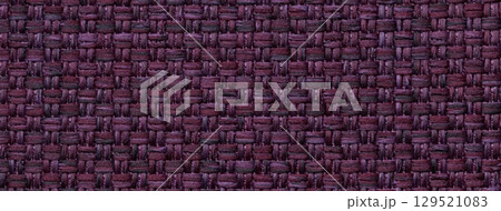 Dark purple woven textile macro texture background. Knitted wine fabric pattern for material design and backdrop 129521083