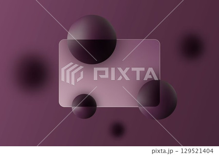 Vibrant abstract composition with crimson spheres and a transparent circle on a light background. Vibrant abstract composition with crimson spheres and a transparent circle on a light background. 129521404