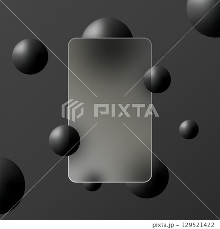 Warm abstract composition with yellow spheres and a matte rectangle on a gradient background. Warm abstract composition with yellow spheres and a matte rectangle on a gradient background. 129521422