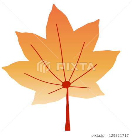 黄色とオレンジのグラデーションが柔らかく彩るもみじのイラスト素材(背景透過PNG) 黄色とオレンジのグラデーションが柔らかく彩るもみじのイラスト素材(背景透過PNG) 129521717