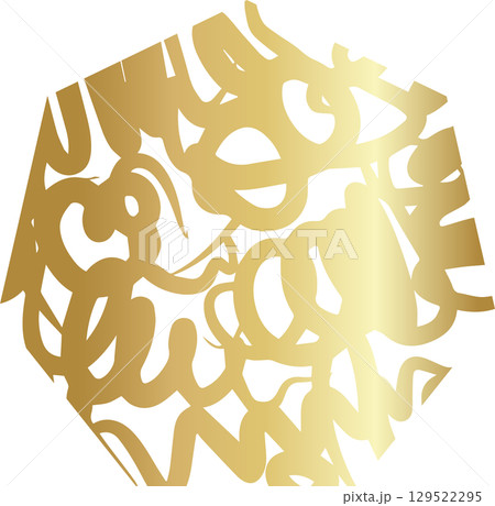 Geometric line pattern gold color 129522295