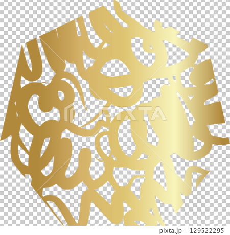 Geometric line pattern gold color 129522295