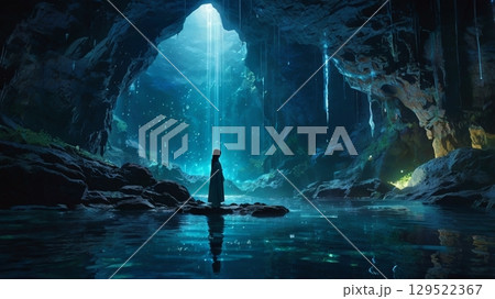 静寂に包まれた幻想世界 ― 青の洞窟が誘う光と影の旅 129522367