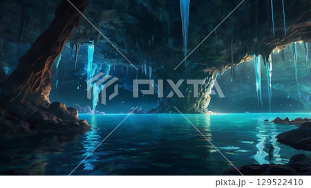 静寂に包まれた幻想世界 ― 青の洞窟が誘う光と影の旅 129522410