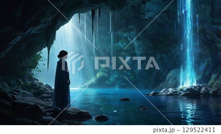 静寂に包まれた幻想世界 ― 青の洞窟が誘う光と影の旅 129522411
