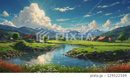 心がふわりとほどける　広がる空と光の幻想デジタル絶景 129522594
