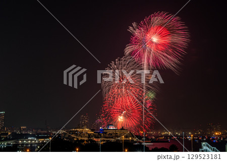 みなとみらいスマートフェスティバル2025 事故で花火制御不能中の状態写真 みなとみらいスマートフェスティバル2025 事故で花火制御不能中の状態写真 129523181