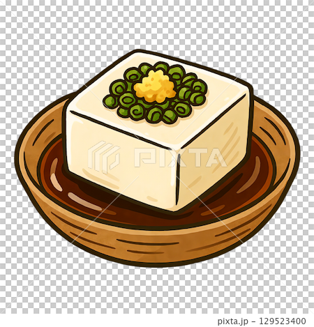 冰鎮豆腐的可愛剪紙插圖 129523400