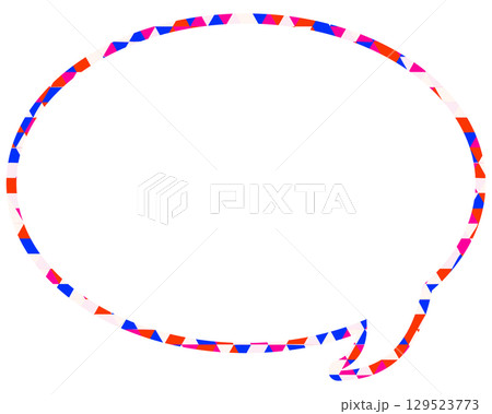 ステンドグラス風吹き出し 三角形模様 丸形 ステンドグラス風吹き出し 三角形模様 丸形 129523773