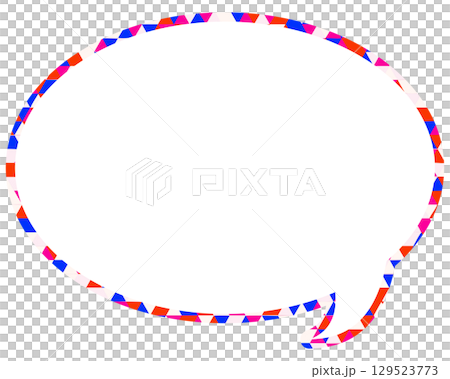 ステンドグラス風吹き出し 三角形模様 丸形 ステンドグラス風吹き出し 三角形模様 丸形 129523773
