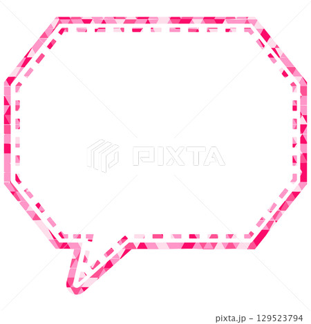 ステンドグラス風吹き出し 三角形模様 角のある八角形 ステンドグラス風吹き出し 三角形模様 角のある八角形 129523794