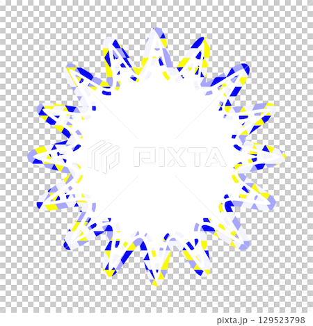 Stained glass style speech bubble, triangular pattern, rounded jagged shape Stained glass style speech bubble, triangular pattern, rounded jagged shape 129523798