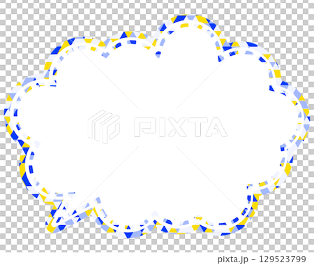 Stained glass style speech bubble, triangular pattern, rounded cloud shape Stained glass style speech bubble, triangular pattern, rounded cloud shape 129523799