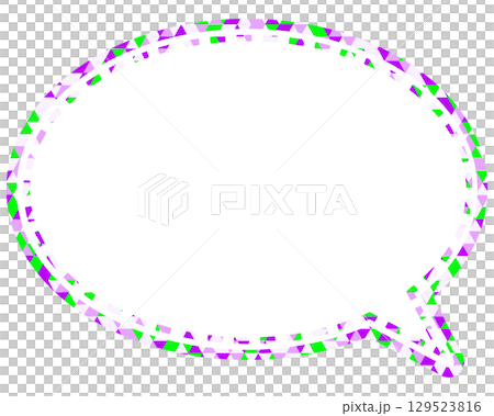 Stained glass style speech bubble, triangular pattern, round shape Stained glass style speech bubble, triangular pattern, round shape 129523816