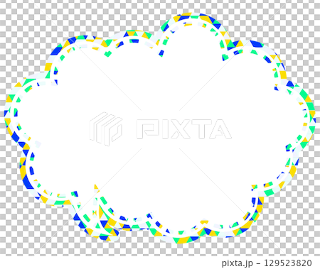 Stained glass style speech bubble, triangular pattern, rounded cloud shape Stained glass style speech bubble, triangular pattern, rounded cloud shape 129523820