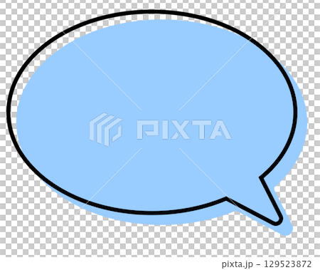 Simple speech bubble with misaligned lines - round Simple speech bubble with misaligned lines - round 129523872