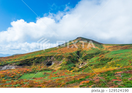 秋の栗駒山登山（東栗駒山から栗駒山の眺め） 129524190