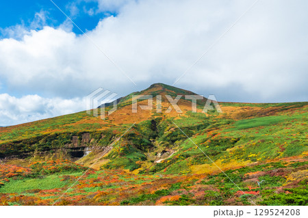 秋の栗駒山登山(東栗駒山から栗駒山の眺め) 秋の栗駒山登山(東栗駒山から栗駒山の眺め) 129524208