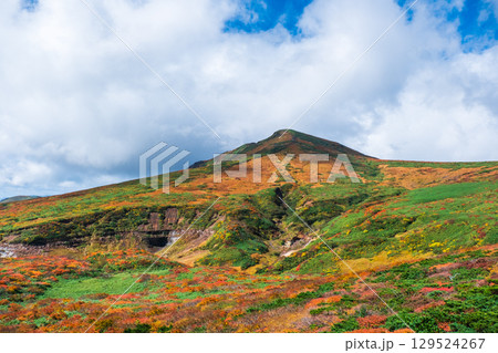 秋の栗駒山登山（東栗駒山から栗駒山の眺め） 129524267