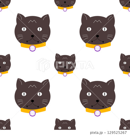 cute Halloween seamless pattern background cute Halloween seamless pattern background 129525267