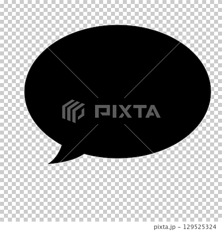 Simple bottom left tail speech bubble icon (black) Simple bottom left tail speech bubble icon (black) 129525324
