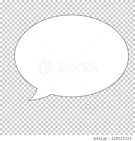 簡單的左下角尾部氣泡圖示（白色） 129525325