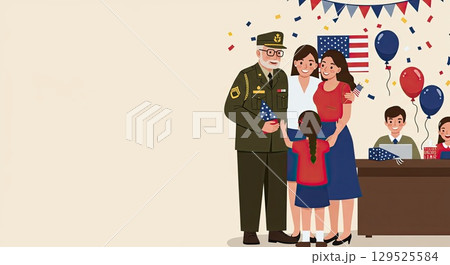 Family gives honor to senior veteran at event. Great honor for his service 129525584