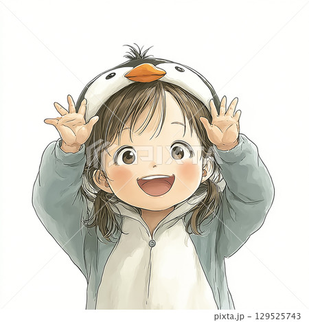 ペンギンの着ぐるみ娘 129525743