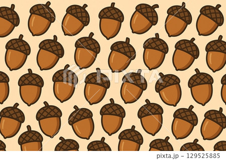 たくさんのどんぐりの背景素材 たくさんのどんぐりの背景素材 129525885