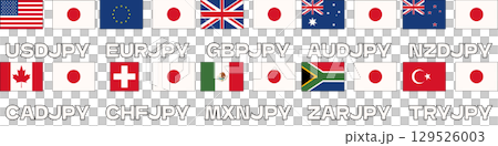 通貨ペア クロス円 為替 FX イラスト 通貨ペア クロス円 為替 FX イラスト 129526003