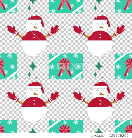 Christmas and Happy New Year seamless pattern background 129526203