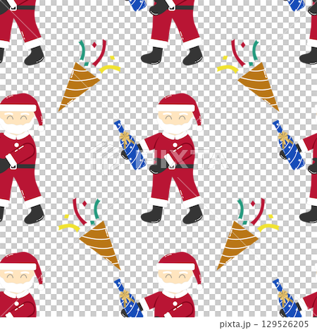Christmas and Happy New Year seamless pattern background 129526205