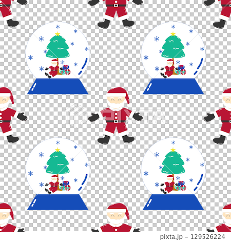 Christmas and Happy New Year seamless pattern background 129526224