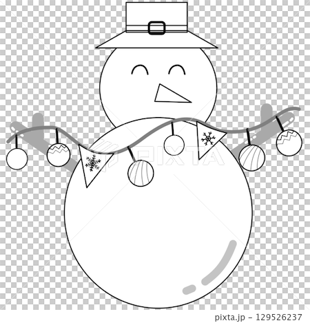 Christmas and happy new year outline cartoon Christmas and happy new year outline cartoon 129526237
