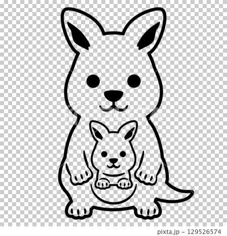Kangaroo line drawing Kangaroo line drawing 129526574