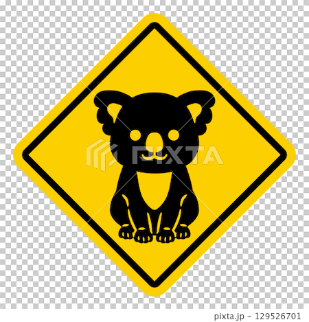 Koala warning sign illustration Koala warning sign illustration 129526701