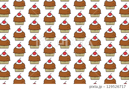 カップケーキの背景素材 カップケーキの背景素材 129526717