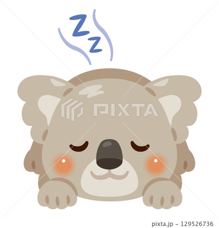 うつ伏せで眠るコアラのイラスト うつ伏せで眠るコアラのイラスト 129526736