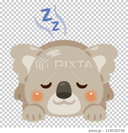 うつ伏せで眠るコアラのイラスト うつ伏せで眠るコアラのイラスト 129526736