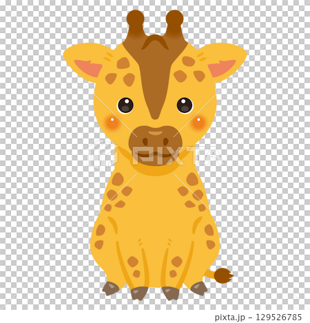 Illustration of a sitting giraffe 129526785