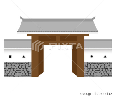 日本の城　門 129527142