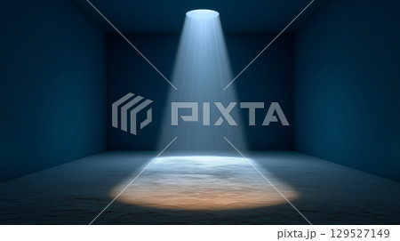dark room with dark blue and dark spotlight 129527149