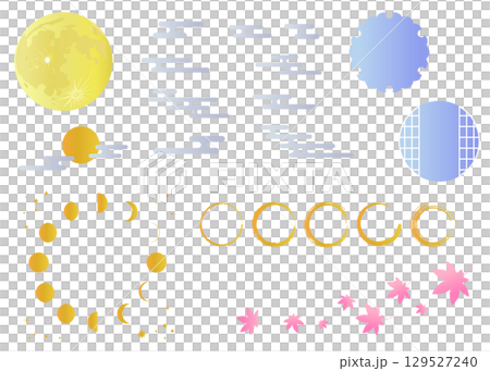 一組以賞月節為靈感的日式插畫－秋季 129527240