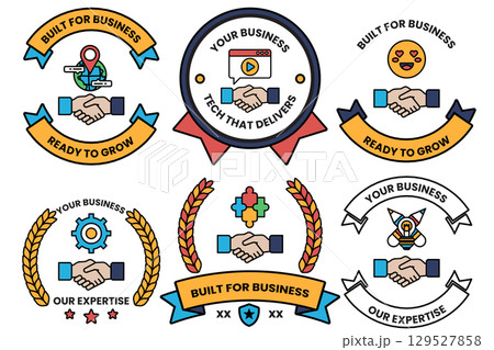 image is a collection of business related symbols and phrases 129527858