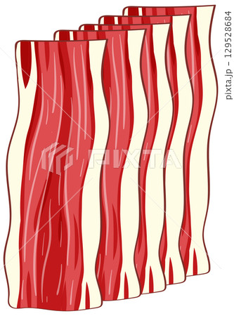 Stylized Vector Illustration of Bacon Strips 129528684