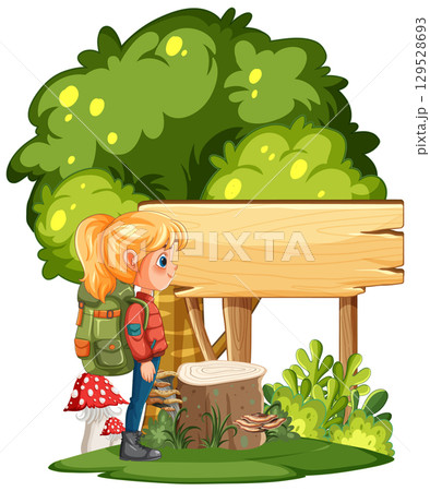 Child Exploring a Forest Pathway 129528693