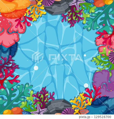 Vibrant Underwater Coral Reef Scene 129528700